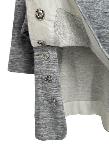 Sudadera Top Athleta Derek Lam 10C Talla XS Gris Jaspeado Blanco Manga 3/4 - Imagen 4 de 15