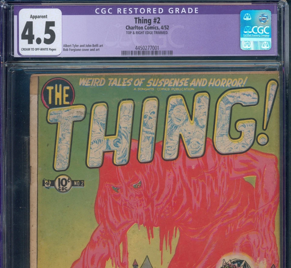 The Thing! #2 (1952) ⭐ CGC 4.5 Restored ⭐ Golden Age Horror Charlton Comic - Image 2 of 3