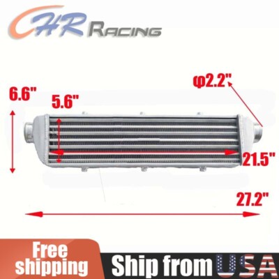 27.2''x6.6''x2.7'' Universal FMIC Front Mount Intercooler Aluminum Tube&Fin Turbo