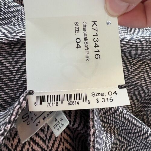 St. John Collection anthrazitgrau & weich rosa Strick Chevron Druck Rock & Blazer - Bild 9 von 11