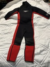 Kids Wetsuit for Boys Black/Red Full Suit Back Zip Size 4 Neoprene Sea Skin