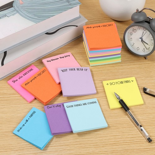 24Pcs Inspirational Sticky Notes Motivational Fun Notepads 3 Inch Portable^ - Picture 14 of 22