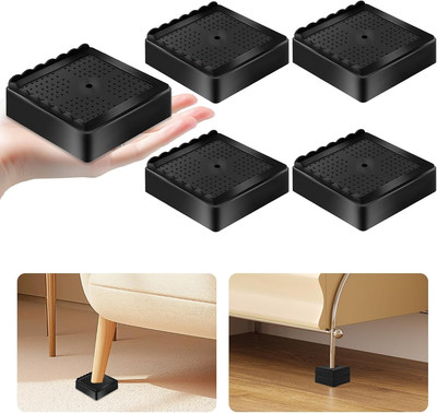 Shouwuhho 4 Pack Furniture Risers Adjustable Bed Risers Heavy Duty Lifts Height 
