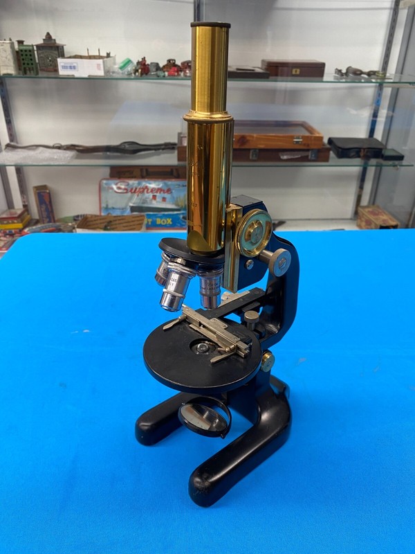 Vintage 1920 ' S German Scientific Microscope Busch Rathenow Germany 28232