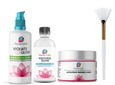 40% Lactic Acid Skin Peel Kit + Glycolic Cleanser + Recovery Cream + BRUSH 