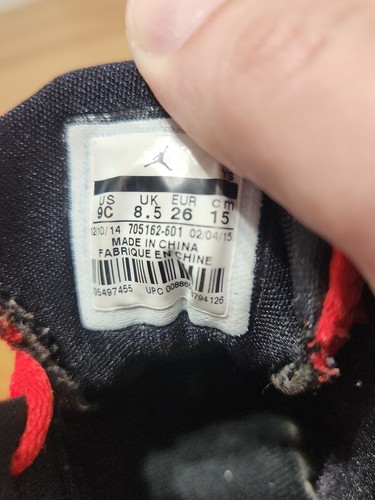 ✅️Jordan Flight Origin 2 University Red Black Size 9C Toddler Shoes 705162 601 - Picture 9 of 9