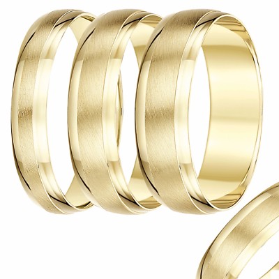 Bespoke 9ct Yellow Gold D-Shape Wedding Band, UK Hallmarked