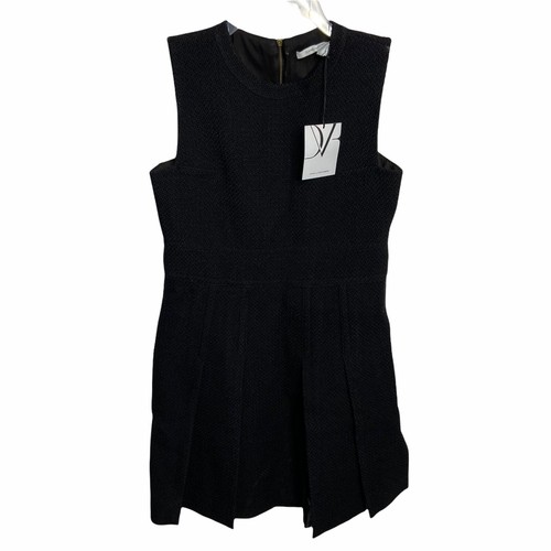 NWT Diane Von Furstenberg Size 4 Black Jackie Novelty Boucle Dress ...