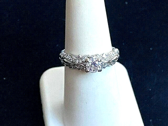 14K WHITE GOLD 5 8 CARAT DIAMOND ENGAGEMENT RING SIZE 6.75 eBay