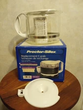 PROCTOR SILEX 2 - 12 CUP REPLACEMENT CARAFE 88060 white (Extra Lid) With Box