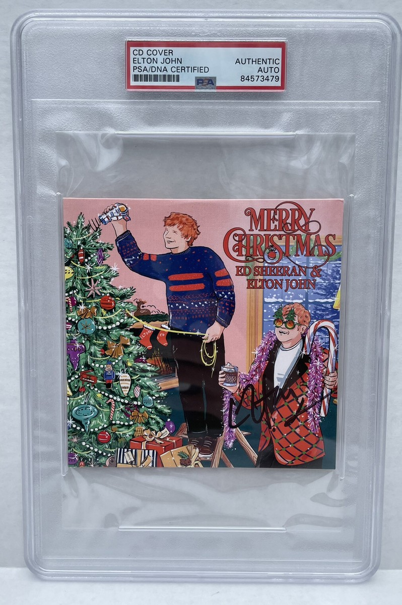 Elton John Signed Merry Christmas CD PSA/DNA Encapsulated Ed