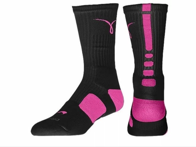 breast cancer basketball socks
