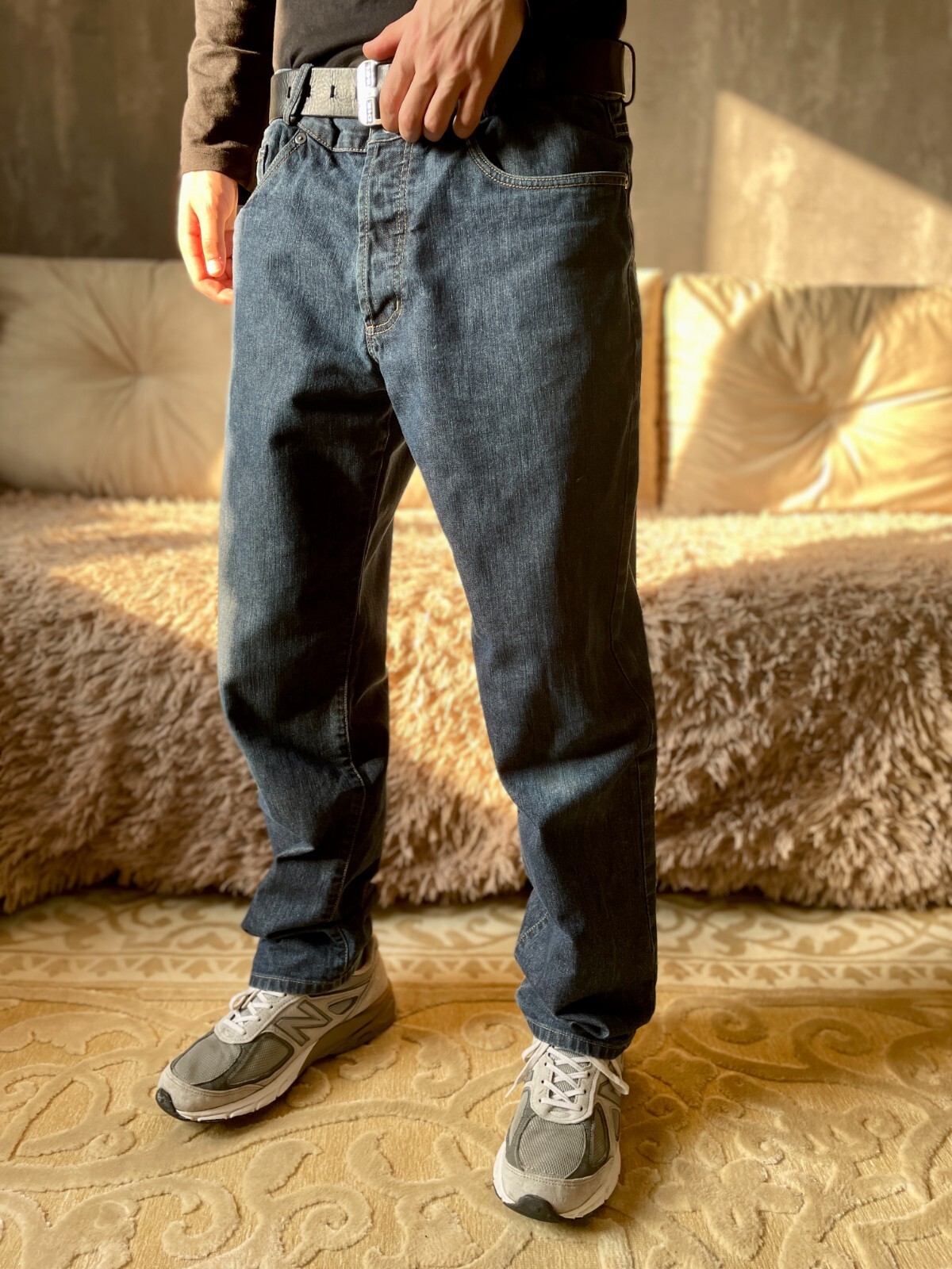 Jeans YSL Yves Saint Laurent grande logo vintage anni 90 denim 32