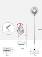 x Ventilatore Pieghevole Telescopico 3 Pale Ricaricabile Portatile Ufficio cir
