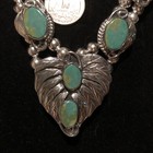 Native Jeweler Genuine polished BLUE GEM Turquoise Squash Blossom Necklace — photo 1