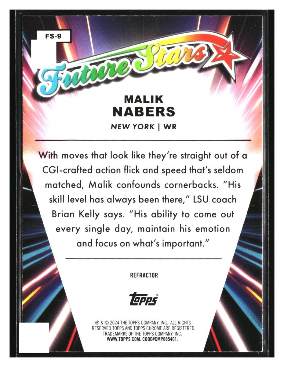 2024 Topps Chrome Malik Nabers Future Stars #FS-9 Rookie Rc