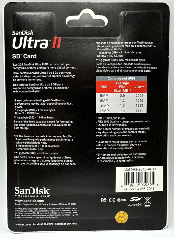 SanDisk Ultra II Multi-Pack SD Cards Class 4. 2X2GB New & Sealed! - Image 2 of 4
