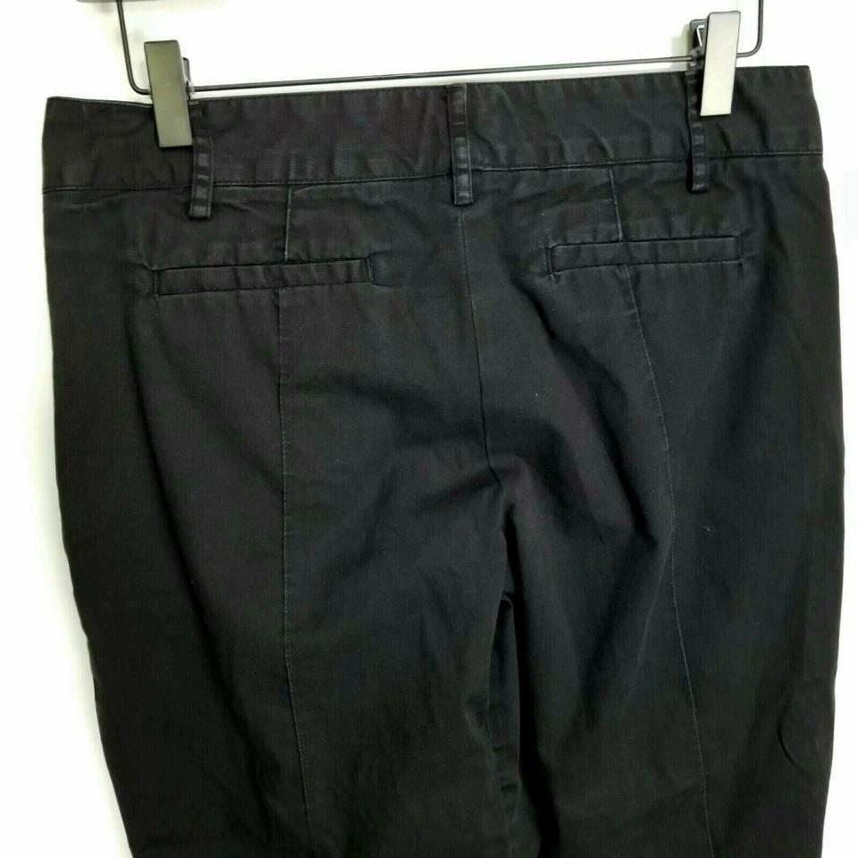 Simply Vera Vera Wang Black Crop Capri Khaki Pants Womens 6 Low Rise 20" inseam - Image 4 of 4