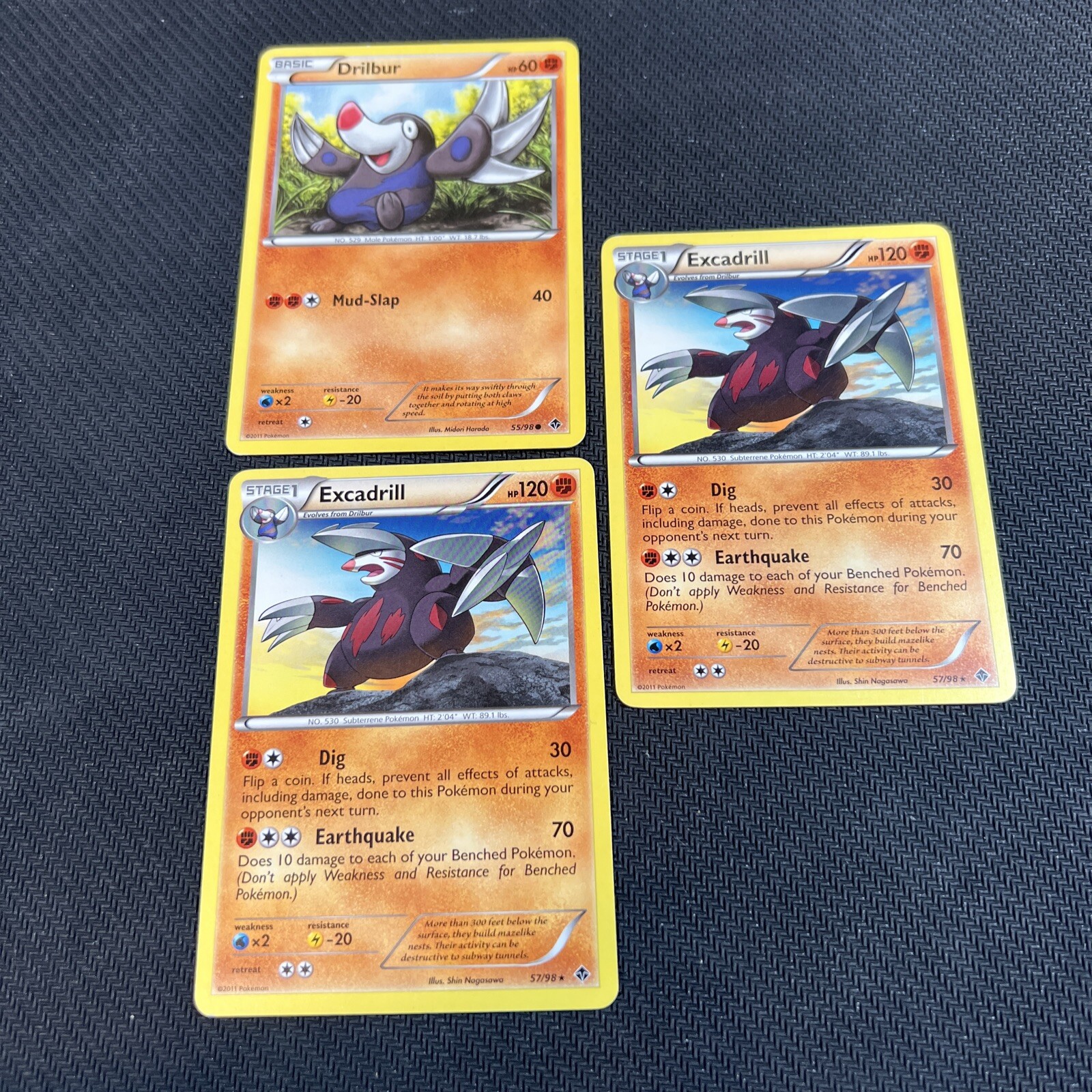 Excadrill 57/98 Drilbur 55/98 Emerging Powers Pokemon Card 3