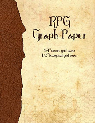 RPG Graph Paper: 1/4-Inch Grid & 1/2-Inch Hexagonal Gri - Paperback / softback N