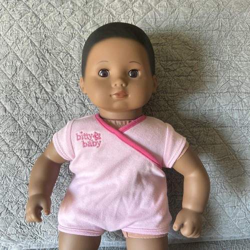 American Girl Bitty Baby African American 15” BB1 Diaper Pink Bodysuit 2018 - Picture 2 of 18