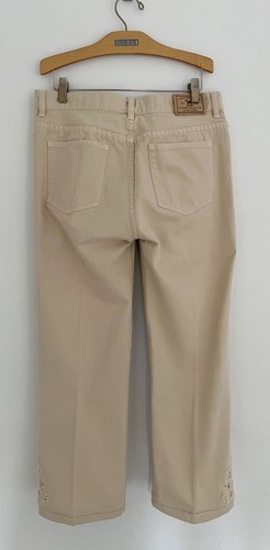 Vtg Ralph LAUREN JEANS CO Women Pants 8P Tan Lace Crochet Accents Jeans Straight - Picture 3 of 5