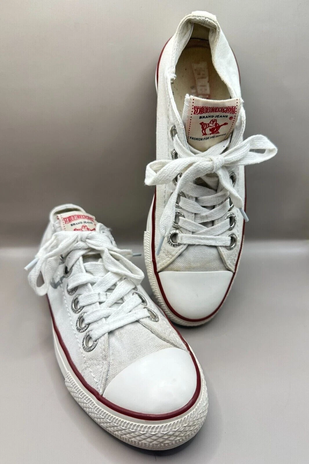Sneakers basse True Religion bianche Converse stile Chuck Taylor donna taglia 8 5