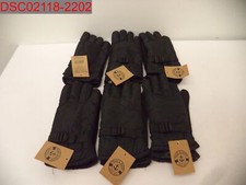 Yacht  Smith Men Black 6Pk Fleece Lined Warm Ski Gloves, One Size 798993469811