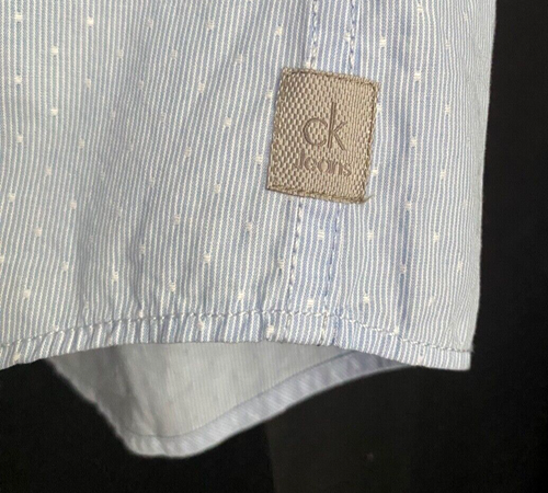 NWT Calvin Klein Mens XXL Short Sleeve Button Down Baby Blue Shirt Top - Picture 6 of 8