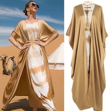 Dubai Kaftan Long Maxi Dress Muslim Women Kimono Islamic Cardigan Arab Abayas