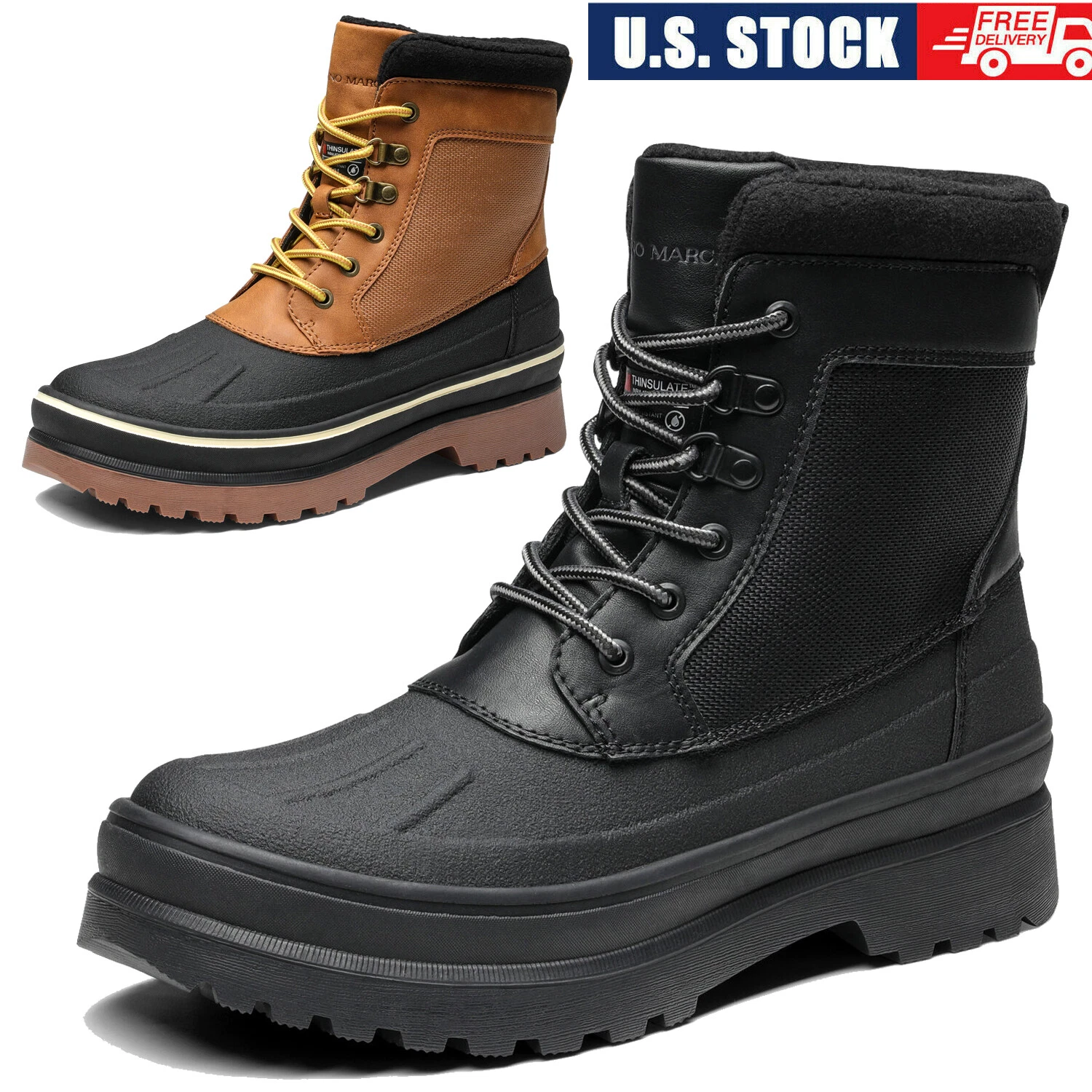 Men's Insulated Waterproof Snow Boots Warm Fur Lined Outdoor Ski Boots
Opens in a new window or tab