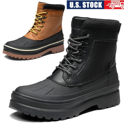 Men's Insulated Waterproof Snow Boots Warm Fur Lined Outdoor Ski Boots