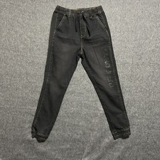 Ecko Unltd Boys Jeans Black Size 8 Elastic Waist And Ankles, No Zip or Button