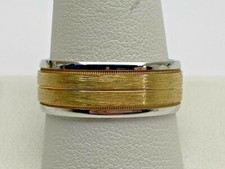 Frederick Goldman Alloy Grooved Band Size 10 -   14K Over Alloy  6.4 Grams