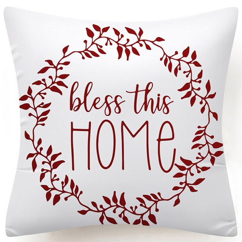Throw PILLOW COVER Xmas Red White Merry Christmas Decorative Cushion Case 18x18" - Picture 20 of 58