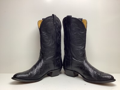 V5 VTG MENS NOCONA COWBOY LIZARD SKIN BLACK BOOTS SIZE 9.5 D  display picture 1