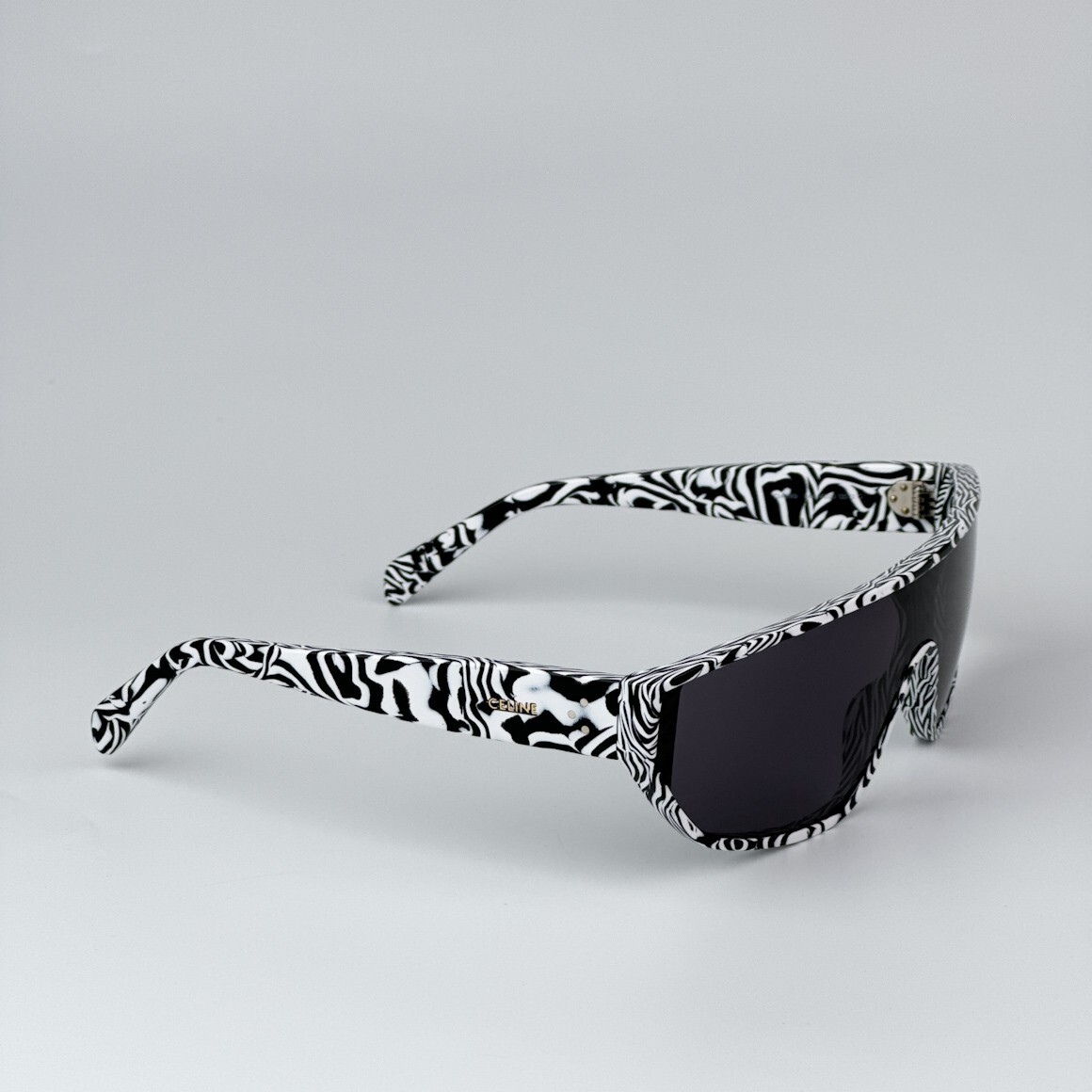 Celine Men Sunglasses Shiny Zebra Smoke Shield Mask CL40195I  display picture 3