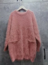 Angora Blended Sweater Fluffy Fuzzy Super Soft Pullover knit Dress