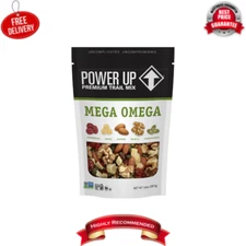 Power Up Mega Omega Trail Mix from Gourmet Nut, Resealable Bag, 14 oz, (1 Pack)