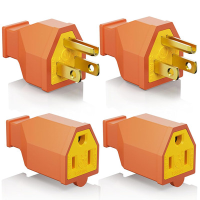 Extension Cord Ends - Male and Female Replacement Plug and Connector Set, Straig