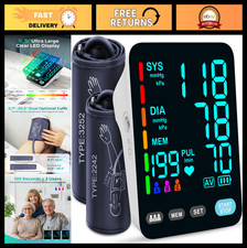 Automatic Blood Pressure Monitor - Dual Cuffs, 3 199 Memory, Fast 35s Readings,