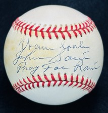 🔥 WARREN SPAHN JOHNNY SAIN PRAY FOR RAIN SIGNED BALL JSA SWEET SPOT HOF 🔥