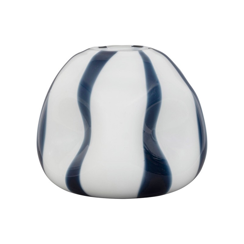 Vase Allen blanc verre 21x19x17cm | Grand Vase pour Bouquet de Fleurs