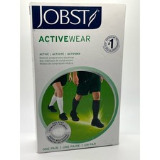 Jobst Activewear Medical Compression Stockings One Pair Cool White Knee Hi Large