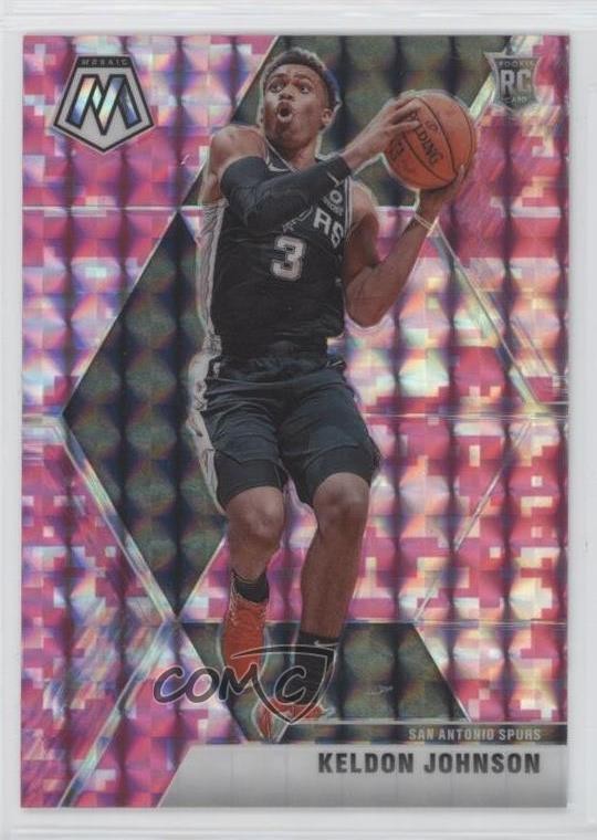 2019-20 Panini Mosaic Rookies Pink Camo Prizm Keldon Johnson #238 Rookie RC 7s2