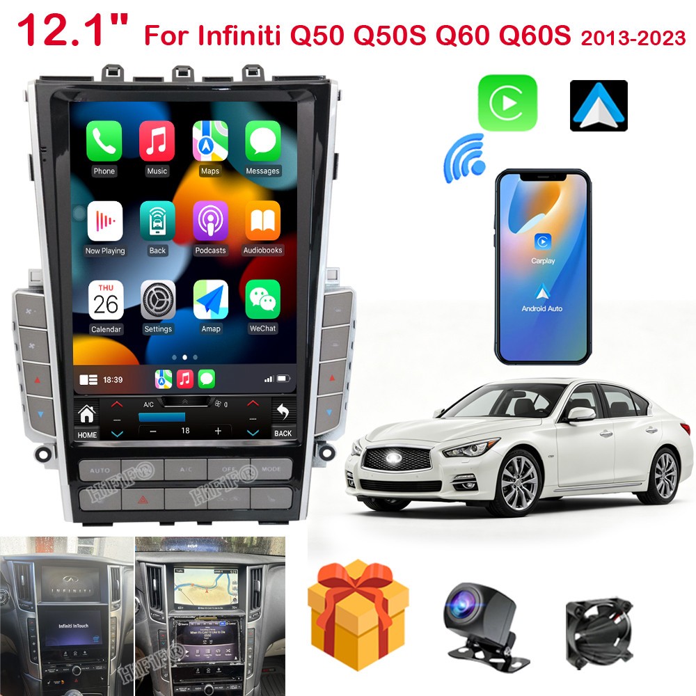 MARK 7 Tesla Screen For Infiniti Q50 Q60 GPS 12.1" android car stereo 2GB-64GB