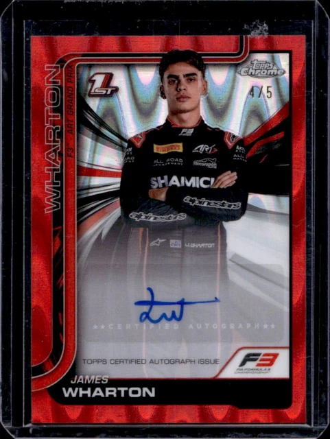 2025 Topps Chrome F1 James Wharton Auto Autograph Red RayWave Refractor #/5