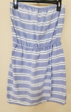 Womens Size Medium Sundress GAP Blue/White Stripes Strapless