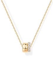 PAVOI 14K Yellow Gold Plated CZ Rondelle Pendant Necklace 19",