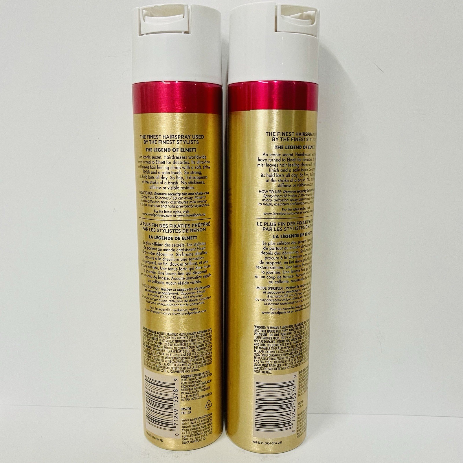 L&rsquo;Or&eacute;al Elnett Satin Color Treated Hairspray Classic Extra Strong Hold 11oz X2
